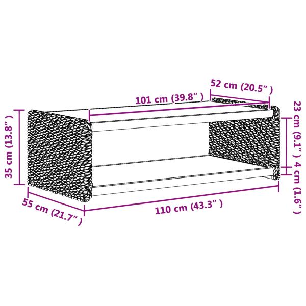 Beistelltisch Natur 44,5 x 45 x 45 cm Massives Mahagoni Holz