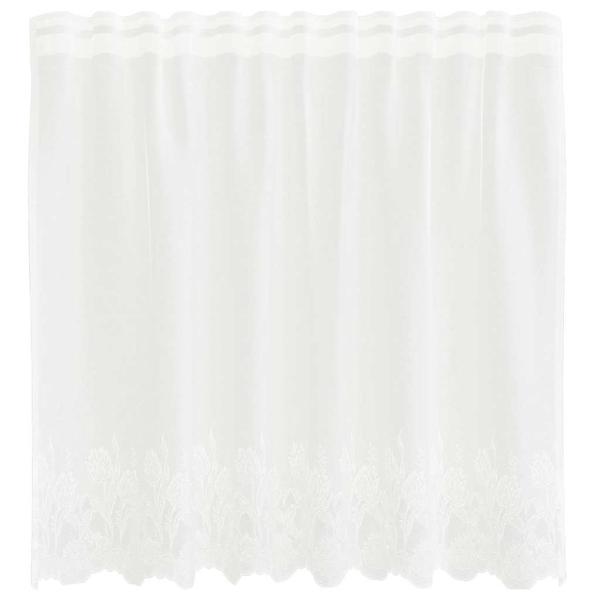 Spitzenvorhang mit Vorhängen Floral Weiß 100 x 150 cm Polyester