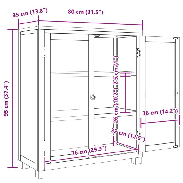 Schrank mit Regal mit Tür Braun 80 x 35 x 95 cm Holzwerkstoff