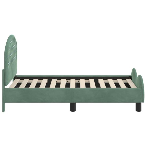 Kinderbettgestell mit Kopfteil Meergrün 70 x 140 cm Samt