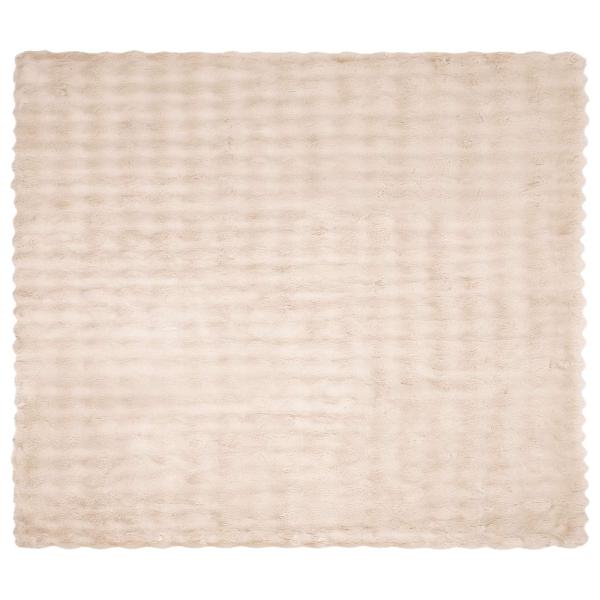 Kunstfell Kaninchenfell Decke Beige 130 x 150 cm Polyester