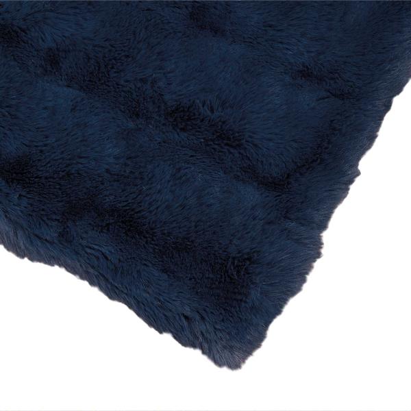 Kunstfell Kaninchenfell Decke Marineblau 240 x 270 cm Polyester