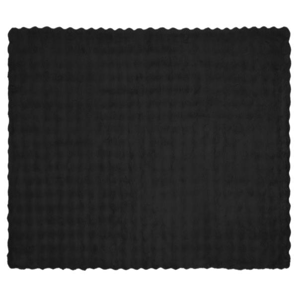 Kunstfell Kaninchenfell Decke Schwarz 130 x 150 cm Polyester