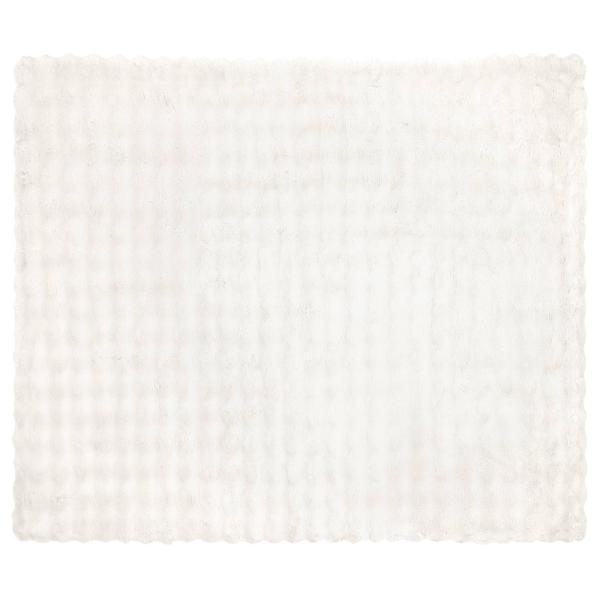 Kunstfell Kaninchenfell Decke Weiß 130 x 150 cm Polyester