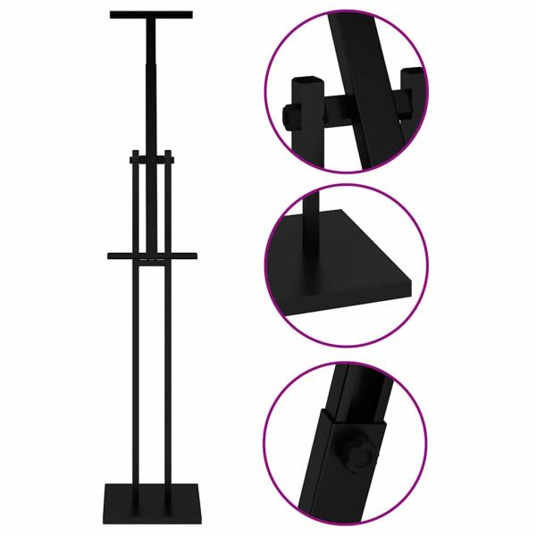 Messestände 2 pcs Schwarz 26,5 x 26,5 x 127 cm Eisen