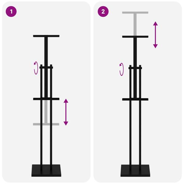 Messestände 2 pcs Schwarz 26,5 x 26,5 x 127 cm Eisen