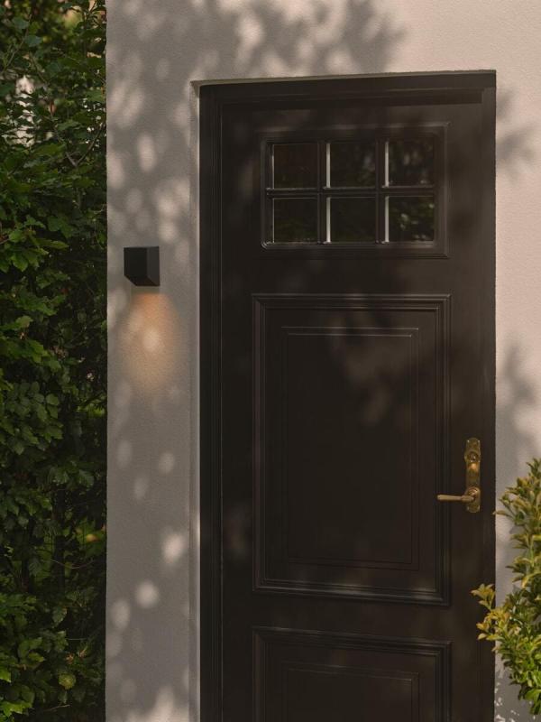 Nordlux Nico Square Wandleuchte, Downlight, GU10, IP54, dimmbar, schwarz (2518451003)