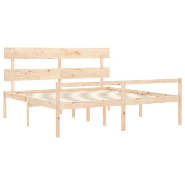 Seniorenbett mit Kopfteil 200x200 cm Massivholz