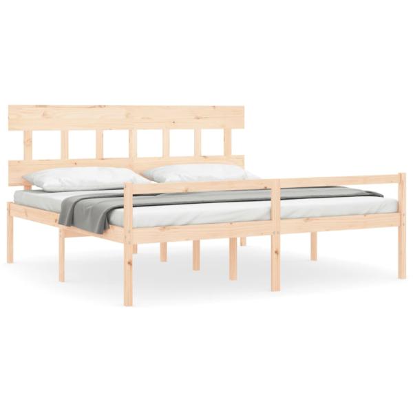 Seniorenbett mit Kopfteil 200x200 cm Massivholz