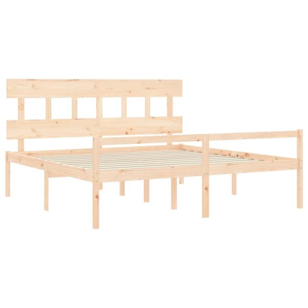 Seniorenbett mit Kopfteil 200x200 cm Massivholz
