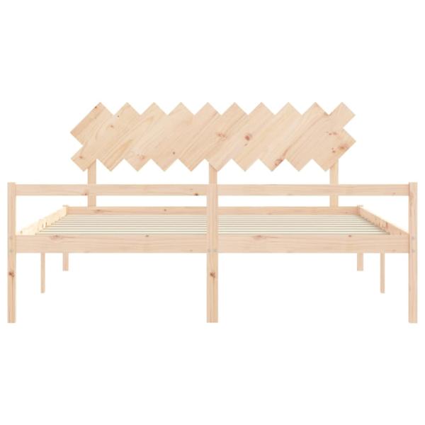 Seniorenbett mit Kopfteil 200x200 cm Massivholz