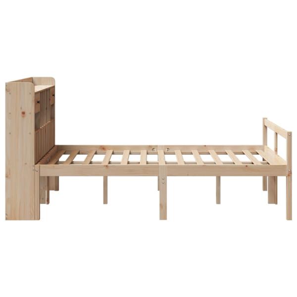 Massivholzbett mit Regal ohne Matratze 135x190 cm Kiefernholz