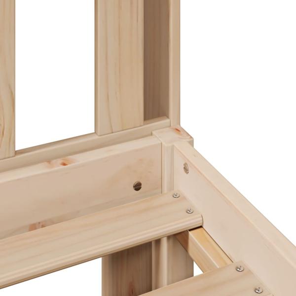 Massivholzbett mit Regal ohne Matratze 135x190 cm Kiefernholz