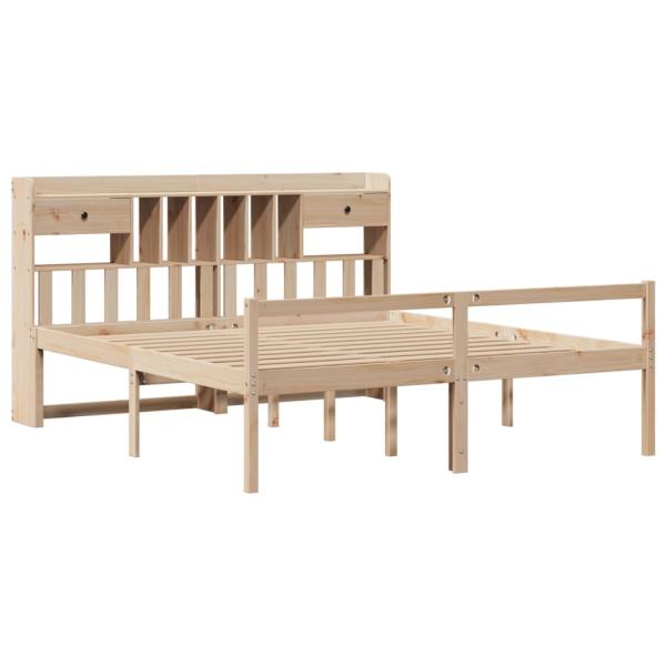 Massivholzbett mit Regal ohne Matratze 180x200 cm Kiefernholz