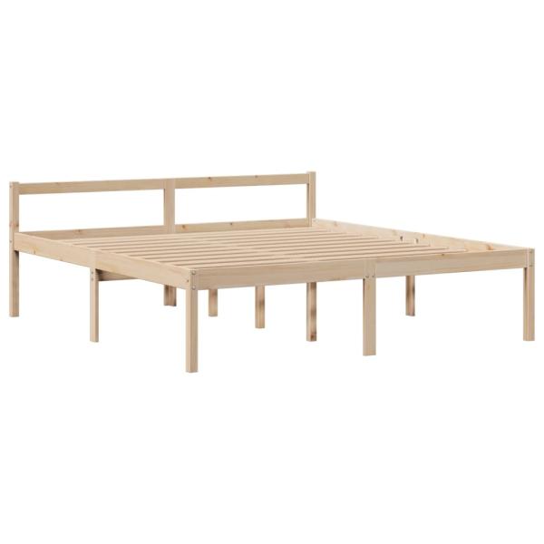 Massivholzbett mit Regal ohne Matratze 180x200 cm Kiefernholz