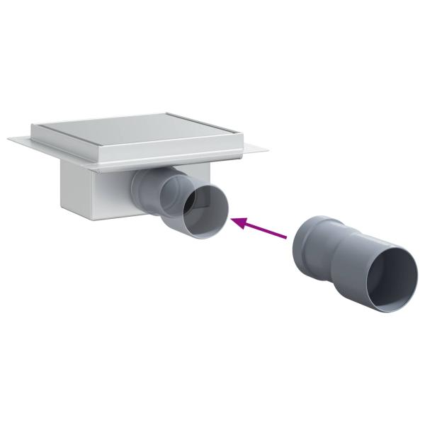 2 in 1 Duschablauf Silber 15 x 15 cm Edelstahl 304