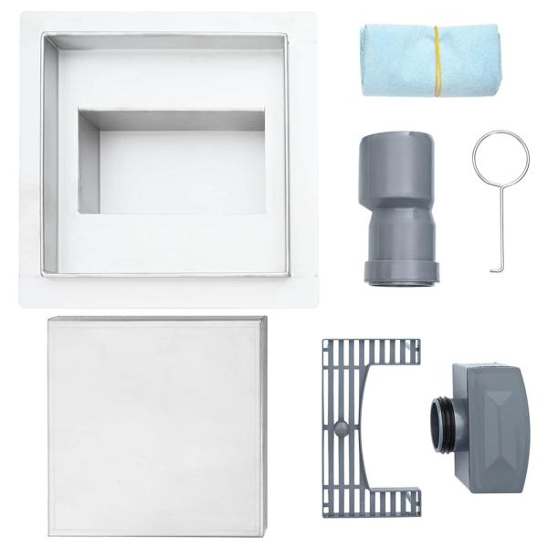 2 in 1 Duschablauf Silber 15 x 15 cm Edelstahl 304