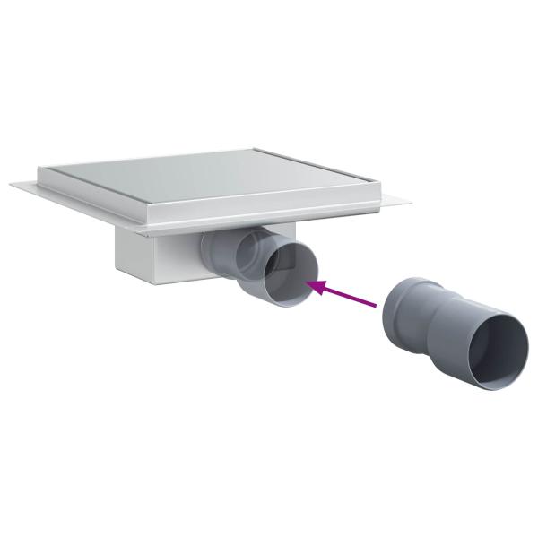 2 in 1 Duschablauf Silber 20 x 20 cm Edelstahl 304