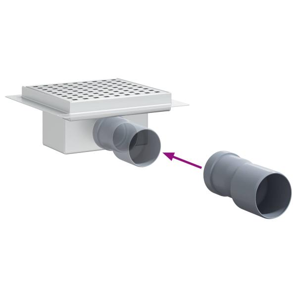 2 in 1 Duschablauf Silber 15 x 15 cm Edelstahl 304