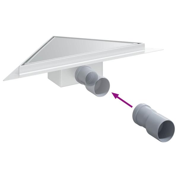 2 in 1 Dreiecks-Duschabfluss Silber 25 x 25 cm Edelstahl 304