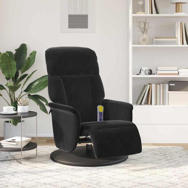 Massage Relaxsessel Schwarz 91 x 71 x 105.5 cm Samt