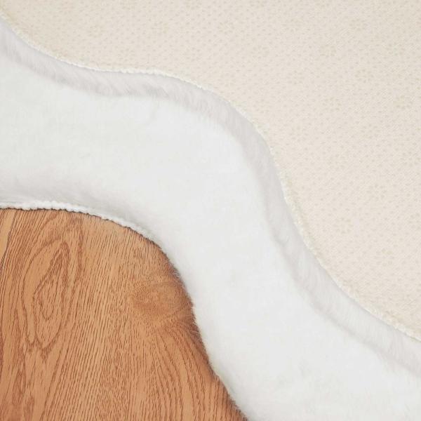 Kunstfell Hasen Teppich Olite Weiß 50 x 80 cm Polyester