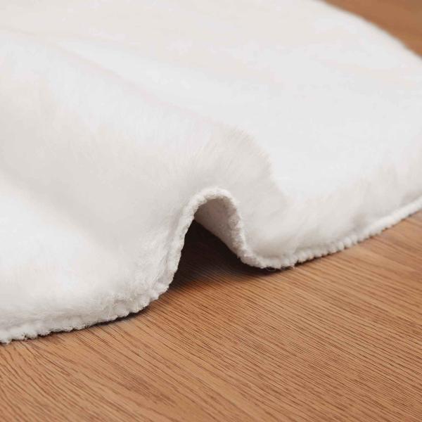 Kunstfell Hasen Teppich Olite Weiß 80 x 120 cm Polyester