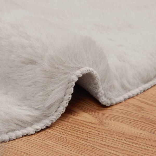 Rutschfester Teppich aus Kunstkaninchenfell OLITE Beige
