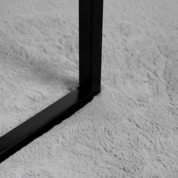 Kunstfell Hasen Teppich Olite Grau 60 x 110 cm Polyester