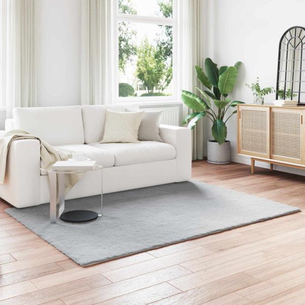 ARDEBO.de - Kunstfell Hasen Teppich Olite Grau 160 x 230 cm Polyester