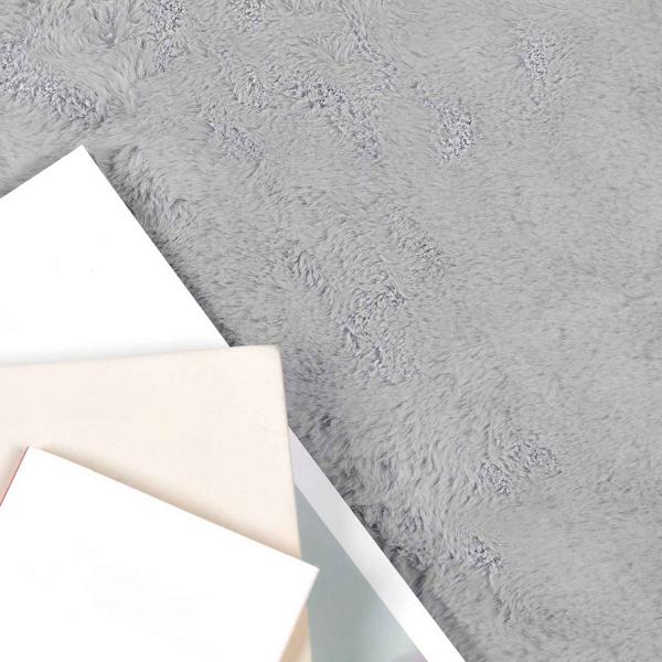 Rutschfester Teppich aus Kunstkaninchenfell OLITE Grau Ø 80 cm