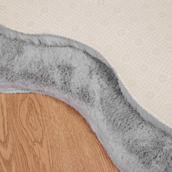 Kunstfell Hasen Teppich Olite Grau 80 x 120 cm Polyester