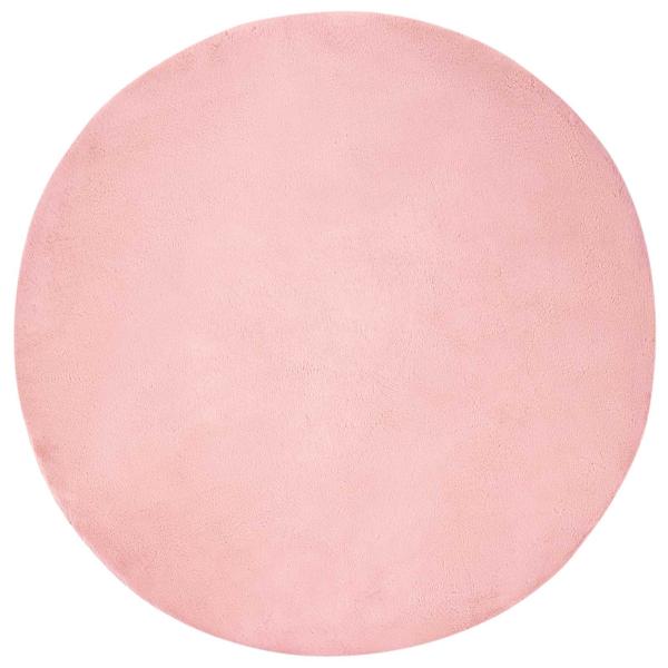 Kunstfell Hasen Teppich Olite Rosa Ø 100 cm Polyester