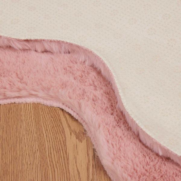 Kunstfell Hasen Teppich Olite Rosa 80 x 120 cm Polyester