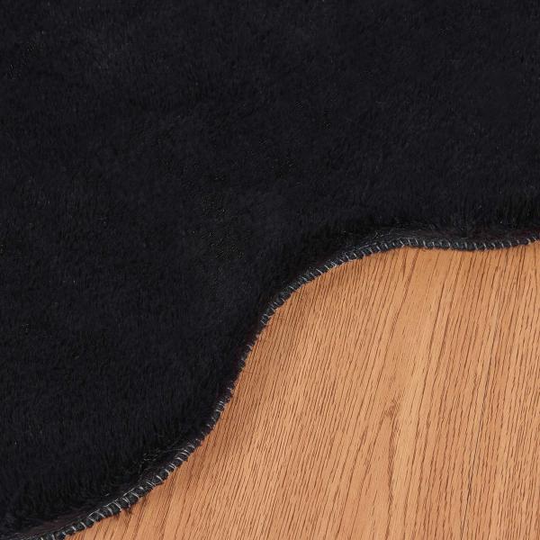 Kunstfell Hasen Teppich Olite Schwarz 80 x 120 cm Polyester