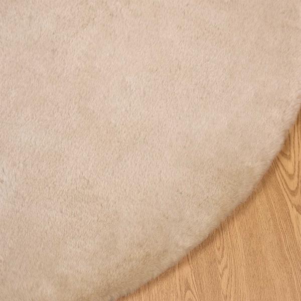 Kunstfell Hasen Teppich Olite Taupe Ø 100 cm Polyester