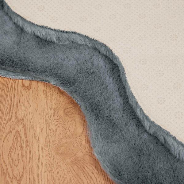 Kunstfell Hasen Teppich Olite Anthrazit 60 x 90 cm Polyester