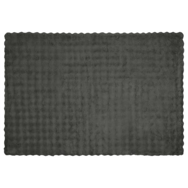 Kunstfell Kaninchenfell Decke Dunkelgrau 150 x 220 cm Polyester