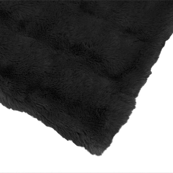 Kunstfell Kaninchenfell Decke Schwarz 150 x 220 cm Polyester