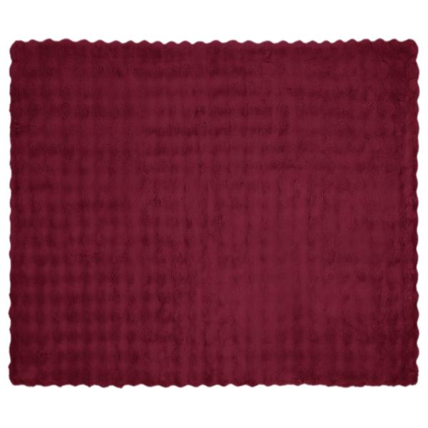 Kunstfell Kaninchenfell Decke Bordeauxrot 220 x 240 cm