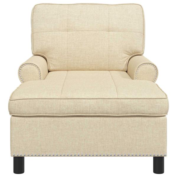 ARDEBO.de - Lounge-Liege mit Kissen Creme 91 x 157 x 91 cm Stoff