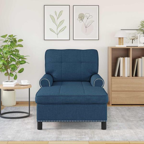 Lounge-Liege mit Kissen Blau 91 x 157 x 91 cm Stoff
