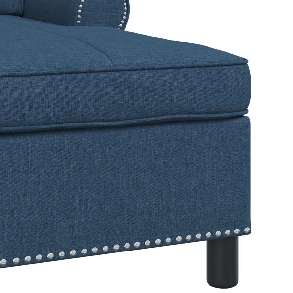 Lounge-Liege mit Kissen Blau 91 x 157 x 91 cm Stoff