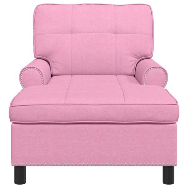 Lounge-Liege mit Kissen Rosa 91 x 157 x 91 cm Stoff