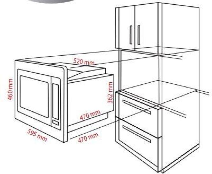 Bomann MWG 2216 H EB Einbau Mikrowelle, 900 W, 25 L, 5 Leistungsstufen, mit Grill und Heißluft, schwarz