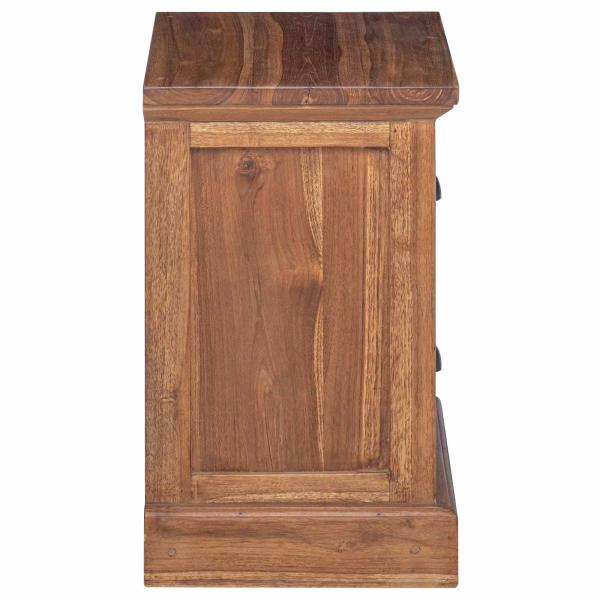 Nachttisch mit Schubladen Natur 40 x 30 x 50 cm Massivholz Teak