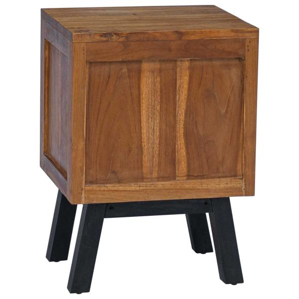 Nachttisch mit Schubladen Braun 40 x 35 x 55 cm Massivholz Teak
