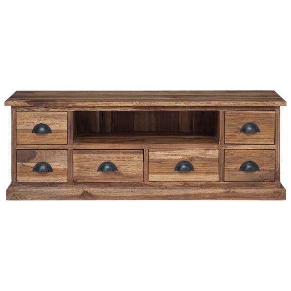 TV-Ständer Braun 110 x 30 x 40 cm Massivholz Teak