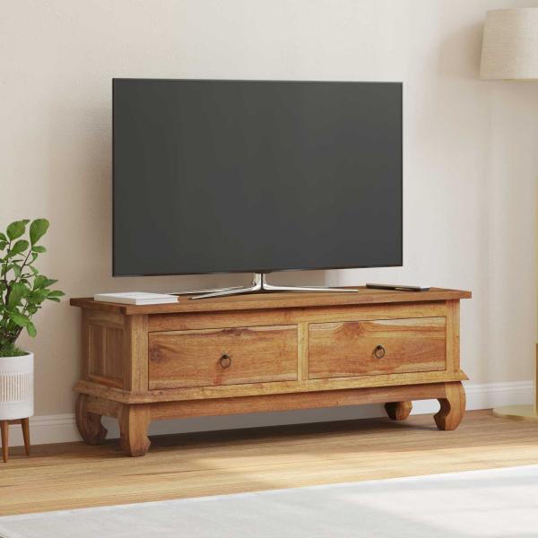 ARDEBO.de - TV-Ständer Braun 110 x 35 x 40 cm Massivholz Teak