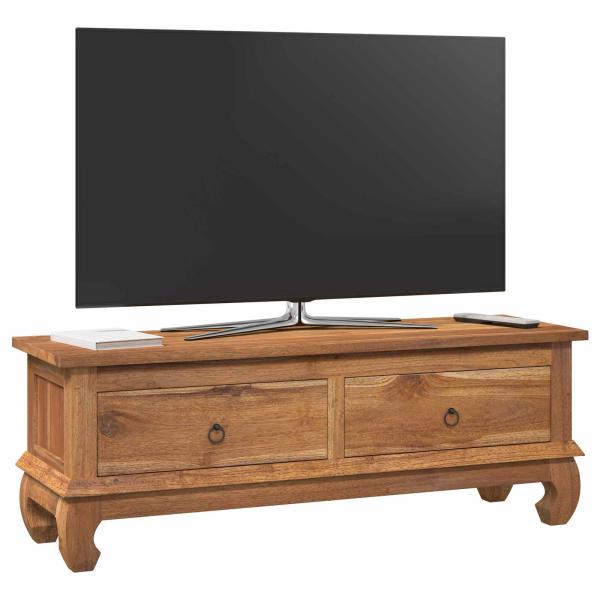 TV-Ständer Braun 110 x 35 x 40 cm Massivholz Teak